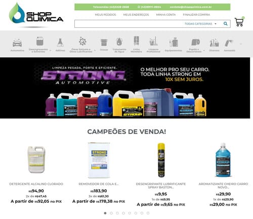 Criação do site ShopQuimica em Londrina